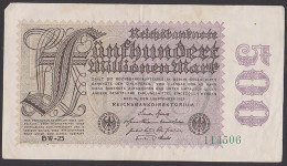 Reichsbanknote 500 Millionen Vom 1.9.1923 - Rosenberg 109, Kb: BW-25 - 500 Mio. Mark