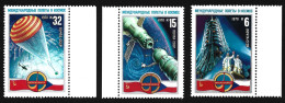 SPACE USSR 1978 INTERCOSMOS MNH Full Set Astronauts Soviet-Czechoslovak Space Program Transport Stamps Mi.# 4645 - 4647 - Colecciones