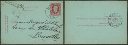 EP Au Type CL 10ctm Rouge Obl Ambulant "Midi IV" (1886) + Griffe Encadrée TOURNAY (usé ?) > Bruxelles - Ambulante Stempels