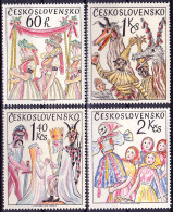 Tschechoslowakei Czech CSSR 1975: Volksbräuche  Jeux Traditionelles  Michel-N° CSSR 2248-2251  ** MNH - Carnevale