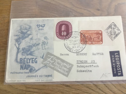 Ungarn 1947 Aus Kleinbogen Brief Top - Brieven En Documenten