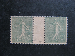 RARE Et TB Paire Interpanneaux Du N° 130h , Recto Verso, Neuf  XX . - Unused Stamps
