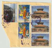 Nepal 2006 2x Buddha Mi. 879, 3x 2013 Changu Narayan, 2012 Bungy Jumping Gestempelt Auf Fragment - Népal