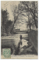 CPA 13 Bouches Du Rhône Rare Marseille St Saint Marcel La Barrasse Chutes D'eau Pêcheur Photo Lacour En Très Bon état. - Saint Marcel, La Barasse, Saint Menet