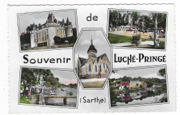 CPSM MULTIVUES SOUVENIR DE LUCHE - PRINGE, Format 9 Cm Sur 14 Cm Environ, SARTHE 72 - Luche Pringe