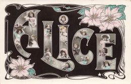 ALICE Alice * Carte Photo * Prénom Name * Art Nouveau Jugendstil - Prénoms