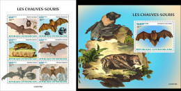 Centrafrica 2023, Animals, Bats, 6val In BF+BF - Chauve-souris