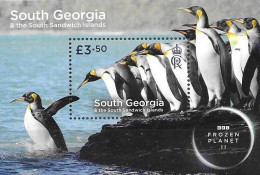 SOUTH GEORGIA, 2023, MNH, FROZEN PLANET II,BIRDS, PENGUINS, S/SHEET - Pingouins & Manchots