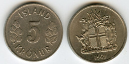 Islande Iceland 5 Kronur 1969 KM 18 - IJsland