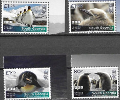 SOUTH GEORGIA, 2023, MNH, FROZEN PLANET II,BIRDS, PENGUINS,4v - Pingouins & Manchots