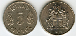 Islande Iceland 5 Kronur 1973 KM 18 - Islande