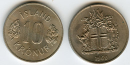 Islande Iceland 10 Kronur 1969 KM 15 - IJsland