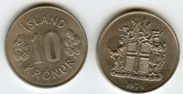 Islande Iceland 10 Kronur 1974 KM 15 - Iceland