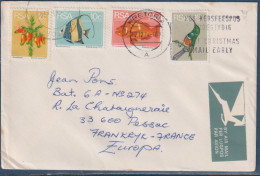 Enveloppe Par Avion Afrique Du Sud RSA 4 Timbres Prétoria 2.12.74 Vers Pessac (33 - France) - Storia Postale