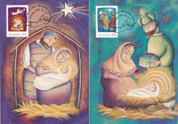 Australia, 2002, 2186/87, CHRISTMAS. SET OF TWO MAXI CARDS - Cartes-Maximum (CM)