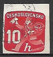 TCHECOSLOVAQUIE     -   Journaux  -  1945 .   Y&T N° 27 Oblitéré.   Facteur. - Newspaper Stamps