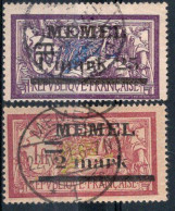 MEMEL  Timbres-Poste N°27 & 28 Oblitérés TB Cote : 5€00 - Usados