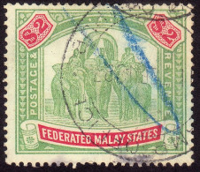 FEDERATED MALAY STATES FMS 1926 $2 Sc#74 Wmk.MSCA - FISCAL USED @TE44 - Federated Malay States