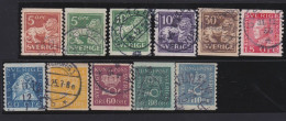 Sweden   .    Y&T   .  11  Stamps   .  Perf.  10 .     O   .     Cancelled - Gebruikt