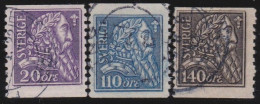 Sweden   .    Y&T   .  151/153   .     O   .     Cancelled - Used Stamps