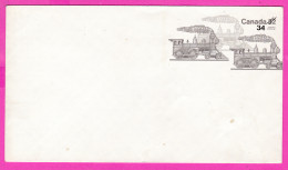 295989 / Mint Canada 1985 Stationery Cover - 34 C. Overprint 32 C. Railways Grand Trunk Railway Train Ganzsachen Entier - 1953-.... Regno Di Elizabeth II