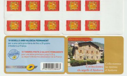 Nouveau Blason (adhésifs)1 Carnets Neuf Entier,émission De 2016 (valeur Faciale 18,00 Euro)Maison Des Vallées D'Andorre - Booklets