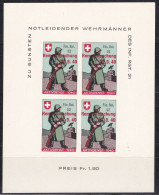 Schweiz Soldatenmarken Kleinbogen Ungezähnt Mit Aufdruck Remobilmachung 16.9.40 Postfrisch Füs.Bat. 52 - Andere & Zonder Classificatie