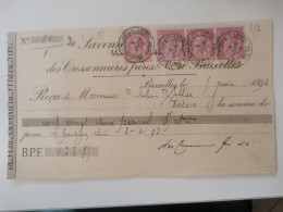 Reçu, Savonnerie Cressonieres Frères, Bruxelles 1892 - 1893-1900 Fine Barbe