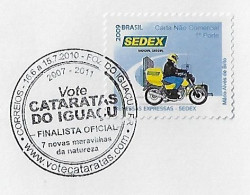 Brazil 2011 Cover With Commemorative Cancel Vote For Iguazu Falls Official Finalist For 7 New Wonders Of Nature - Brieven En Documenten