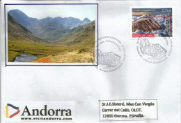 Année De La Montagne En Andorre , Pic De Comapedrosa, Le Plus Haut Sommet D'Andorre.FDC 2015, Adressé En Espagne - Climbing