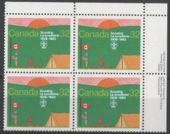 Canada - #993 - MNH PB  Of 4 - Plaatnummers & Bladboorden