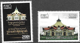 CAMBODIA, 2018, MNH, TEMPLES, BIRTH OF BAHA U LLAH, 2v - Bouddhisme