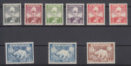 Greenland 1938 / 1946 - Michel 1-7 + 26-27 Mint Hinged * - Nuevos