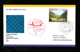 "SPANIEN" 1977, Erstflugbrief LH 171 Mit Airbus A 300 "Barcelona-Frankfurt" (17848) - Covers & Documents