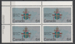 Canada - #1031 - MNH PB  Of 4 - Números De Planchas & Inscripciones