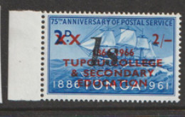 Tonga     1966   SG  166  2/-d TOPGUR COLLEGE  Overprint  Marginal  Unmounted Mint   - Tonga (...-1970)