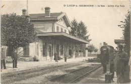 CPA   Saint Loup Sur Semouse La Gare Avec Arrivée D'un Train - Saint-Loup-sur-Semouse