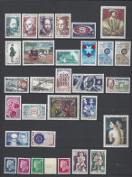 FRANCE 1967 ANNEE COMPLETE TIMBRE 1536A  NUMERO ROUGE AU VERSO 34 TIMBRES - 1960-1969