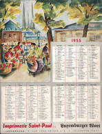 Luxembourg Calendrier 1955 Imprimerie Saint-Paul, Luxemburger Wort / Grand Format - Formato Grande : 1941-60
