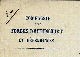 1865  FORGES AUDINCOURT & DEPENDANCES  Doubs > Usines De Villerupt & St Clair Moselle T.EMPIRE Oblit. Gros Ch.217 - 1800 – 1899