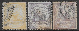 Spagna Spain España 1874 Justice 3val Mi N.136,140-141 US - Usati