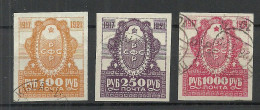 RUSSLAND RUSSIA 1921 Michel 162 - 164 Oktoberrevolution O - Usati