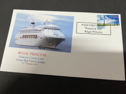 16-7-2023 (2 S 24) Cruise Ship Cover - MV Regal Princess (2007)  - 4 Of 8 - Autres (Mer)