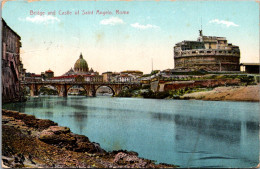 Italy Roma Rome Bridge And Castle Of Saint Angelo 1913 - Bruggen