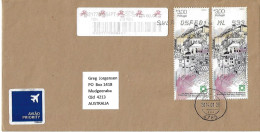 Portugal Registered Letter To Australia  - Usage 2 X Silk Stamps  -  Unusual Cover - Cartas & Documentos