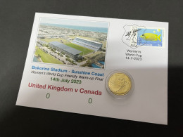 16-7-2023 (2 S 25 A) Women's Football World Cup ($1.00 Matildas Coin) FIFA Friendly Final -United Kingdom (0) Canada (0) - Dollar