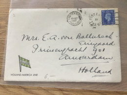 Grossbritannien Holland-Amerika Line 1937 - Lettres & Documents