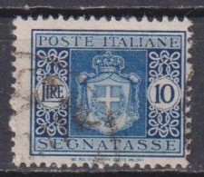 ITALIA LUOGOTENENZA 1945  SEGNATASSE Stemma Senza Fasci, Filigrana Ruota 10 LIRE USATO - Neufs