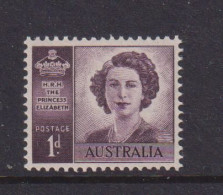 AUSTRALIA - 1947 Elizabeth II 1d  No Watermark Never Hinged Mint - Ongebruikt