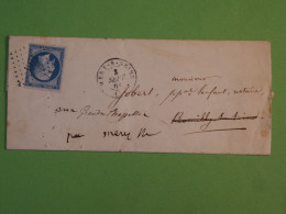 BW1 FRANCE   BELLE LETTRE  1868  MERY  ++  NAPOLEON N°14++AFF. INTERESSANT ++ - 1853-1860 Napoleon III